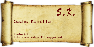 Sachs Kamilla névjegykártya
